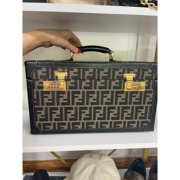 Fendi Handbags - Fendi Vintage Zucca Canvas Vanity Case